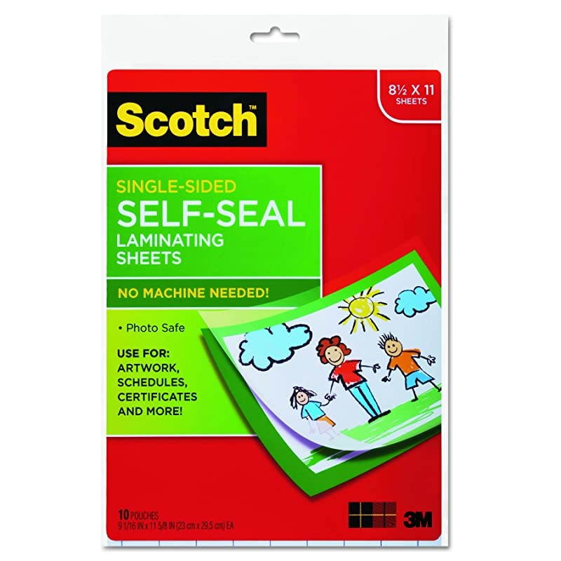 LS854SS10 SelfSealing Laminating Sheets 60 mil 8 12 x 11 Pack of 10