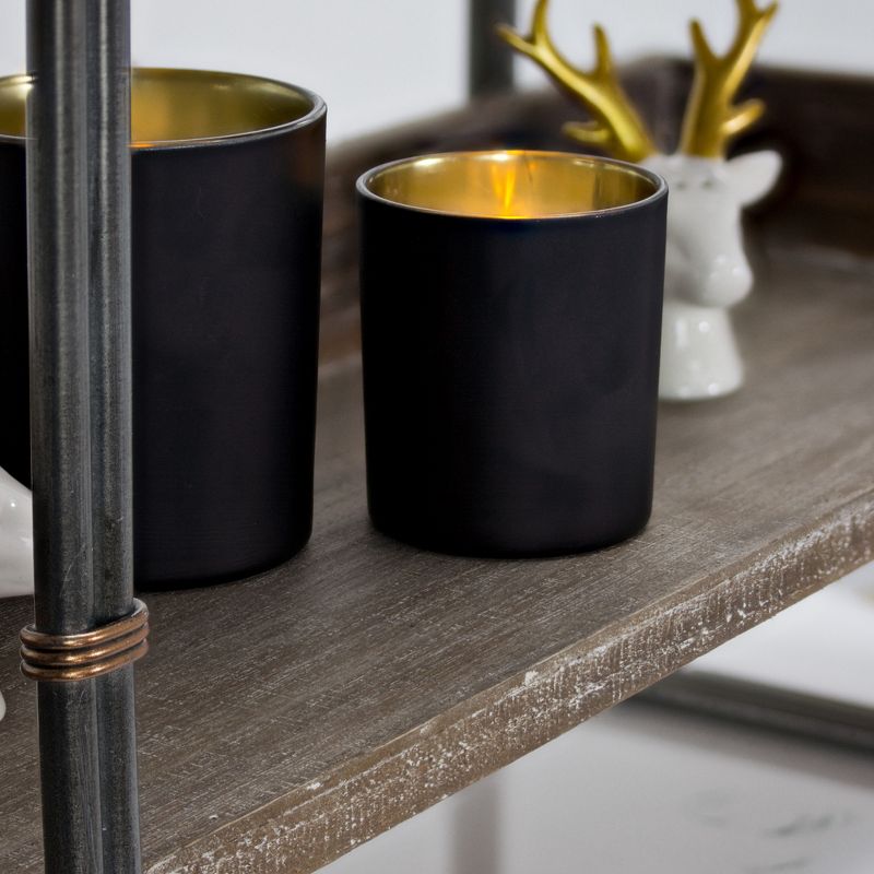 24" x 23.7" Decorative Wood And Metal Wall Shelf Gray - E2 Concepts