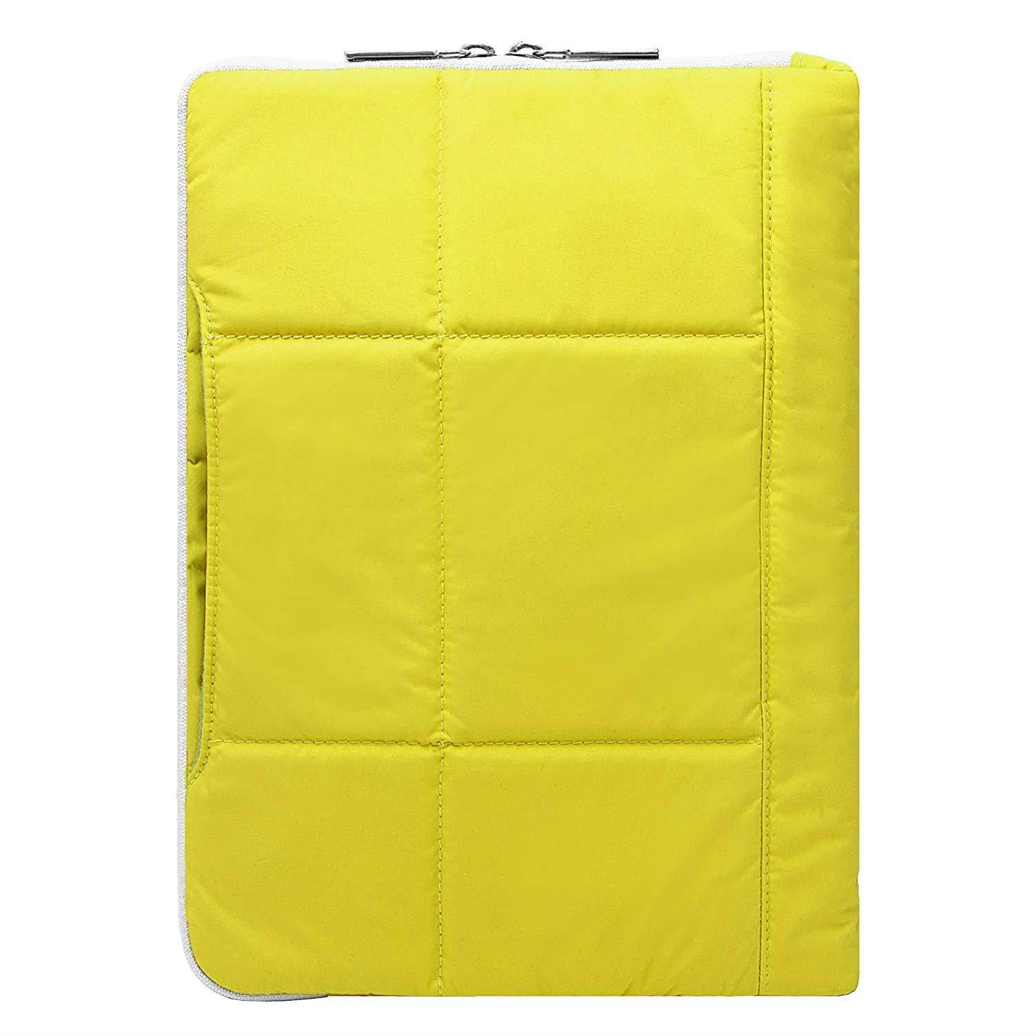 Pillow Zippered Sheen Quilted Sleeve [GRN] For Huawei MediaPad 10.1-inch/iBall Slide 10.1/Impecca DVP 9-inch + Earbuds