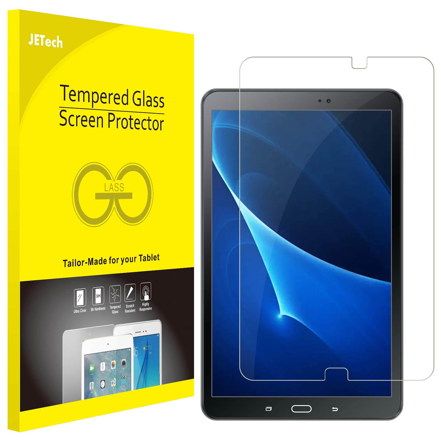 JETech Screen Protector for Galaxy Tab A 10.1 2016 (SM-T580/T585, NOT for 2019 Model), Tempered Glass Film