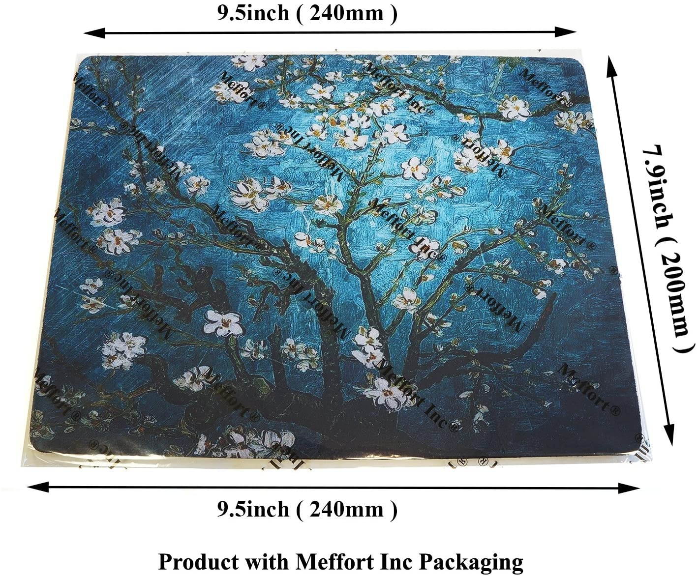 Meffort Inc Standard 9.5 x 7.9 Inch Mouse Pad - Vincent Van Gogh Almond Blossoming
