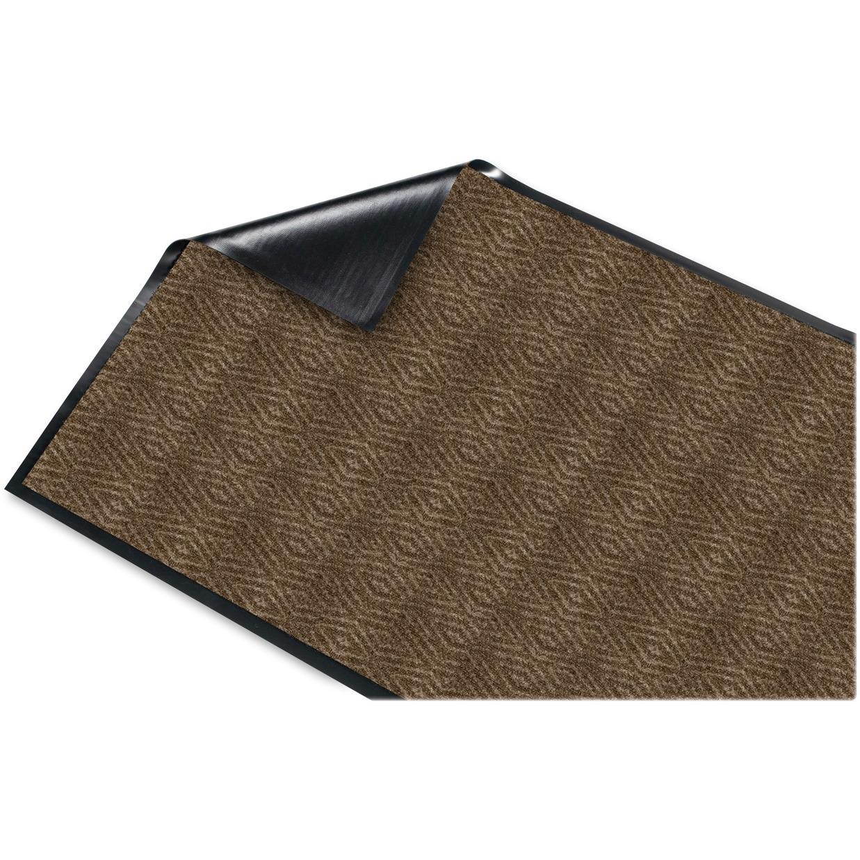 Genuine Joe Dual Rib Indoor Mat f/Hard Surface 3'x5' Chocolate 02400