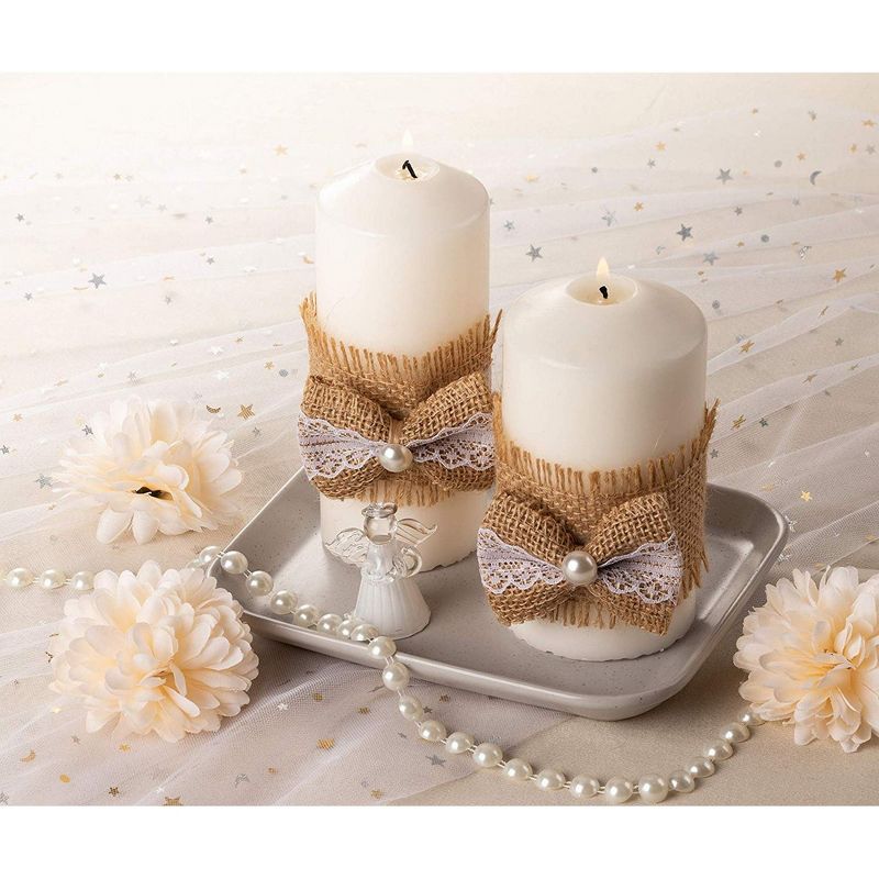 Genie Crafts 12-Pack Brown Burlap Jute Fabric Ribbon Trim Roll2.4" x 1 Yard for Crafts Embellishments