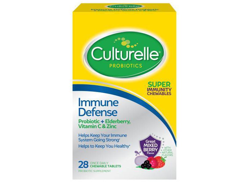 Culturelle Adult Immune Defense Probiotic + Elderberry, Vitamin C, Zinc Chewable for Women and Men - 28ct