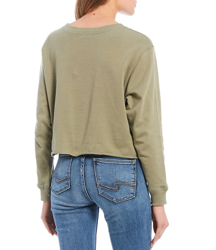 Originality Sunflower Graphic Crop Sweatshirt