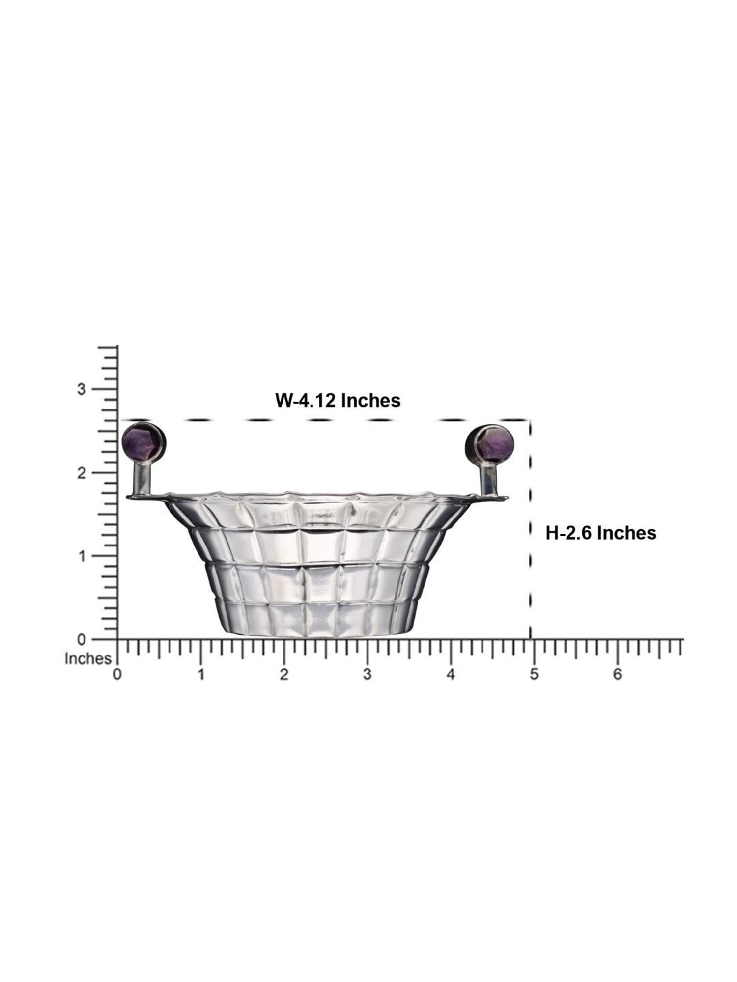 CKC Luxurious Silver Gemstone Bowl - Elegant Faceted Design - 136 gm