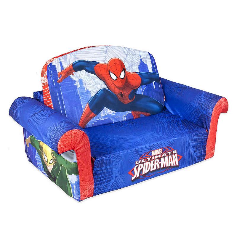 Marshmallow Furniture Comfy Foam Toddler 2-in-1 Couch & Chair Kids Furniture Package for Ages 2 Years Old and Up, Marvel Spider-Man