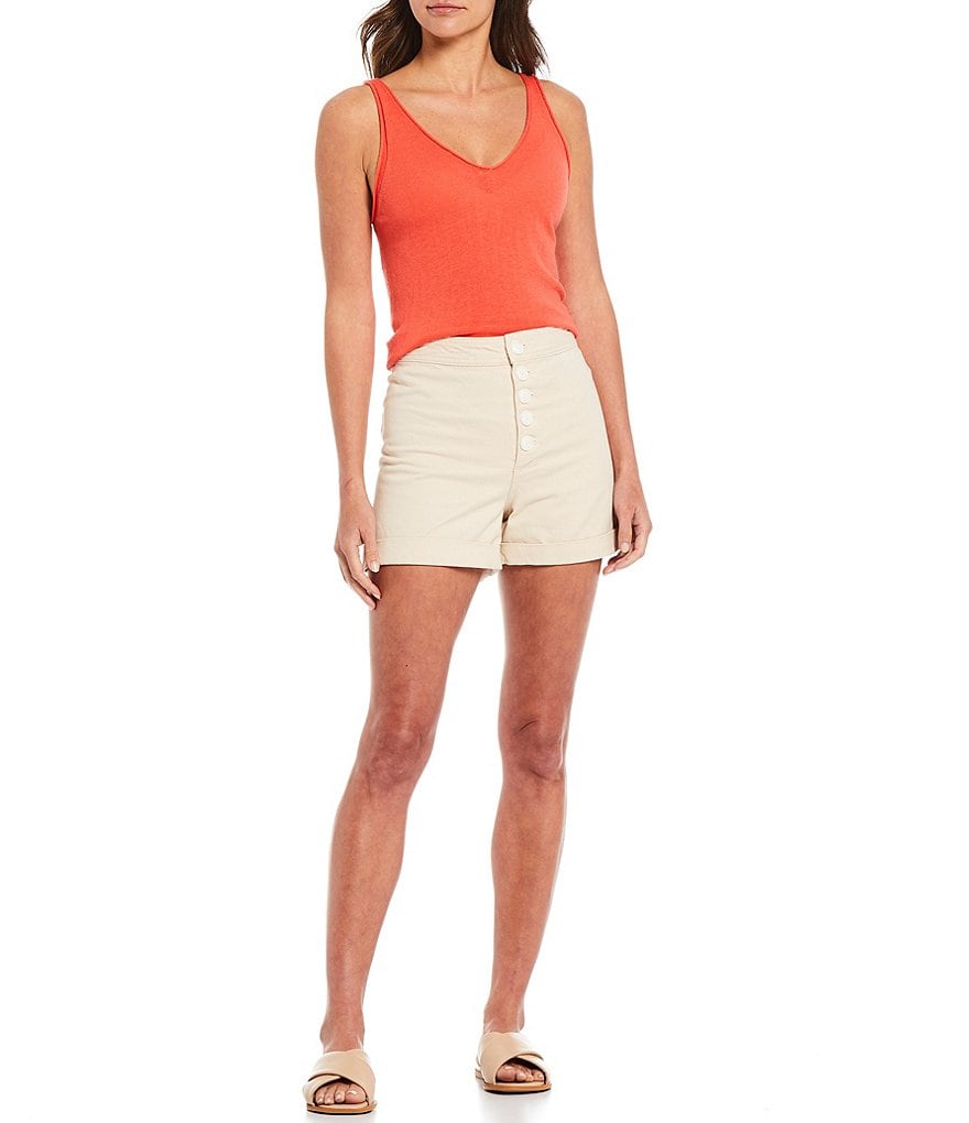 Every Knit V-Neck Pullover Cotton Blend Tank