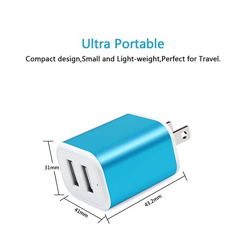 Plug Android Charger Cable 6ft 2 Port Multi Wall Charger 21A Travel Phone Adapter Power Cube and Braided Micro Cord for LG Stylo 3 Plus Samsung Galaxy S7 S6 Edge J3 J7 PS4 Kindle