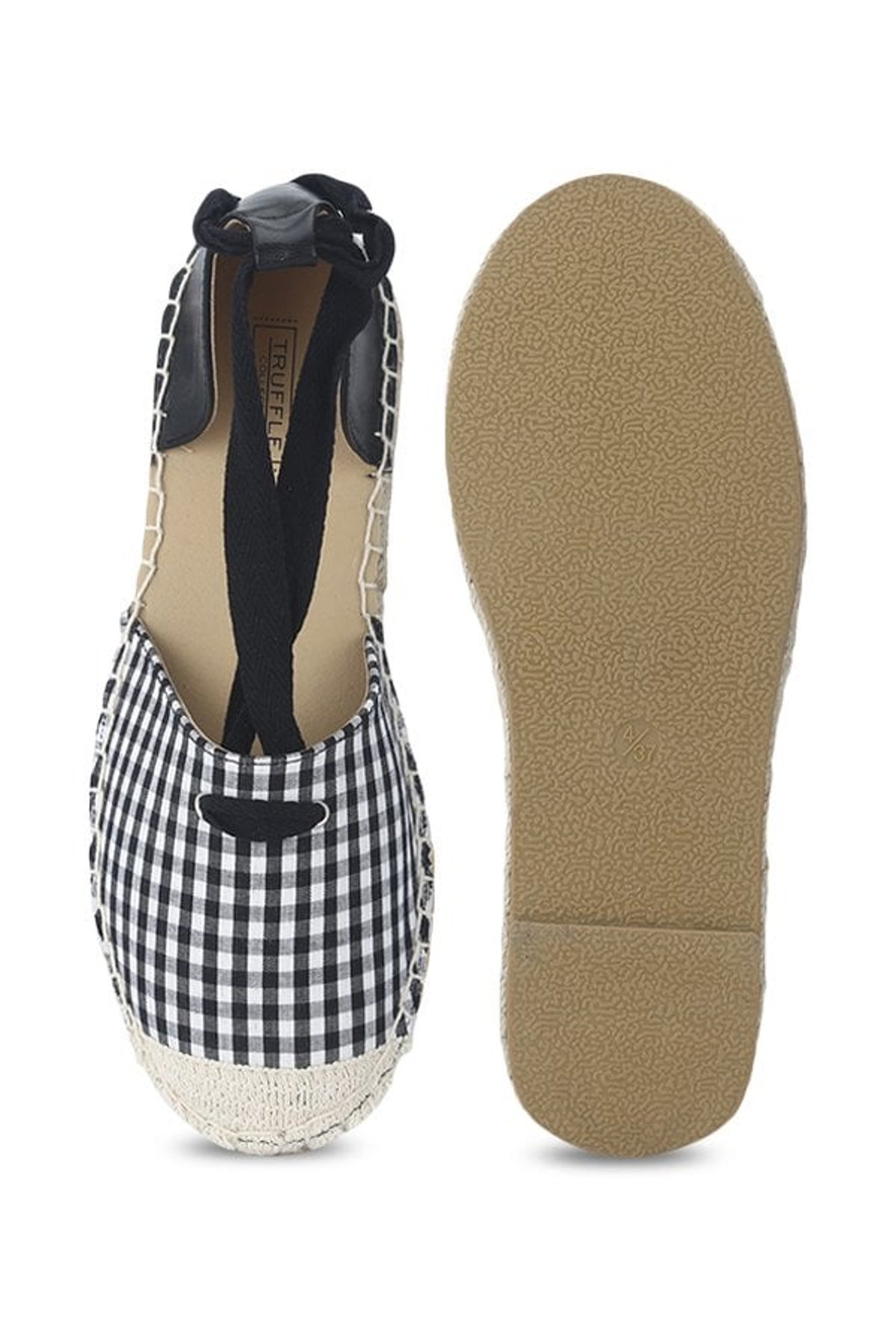 Truffle Collection Black & White Espadrille Sandals