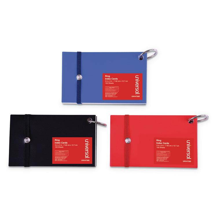 Universal Ring Index Cards, 3" X 5", White, 100/Pack 47300