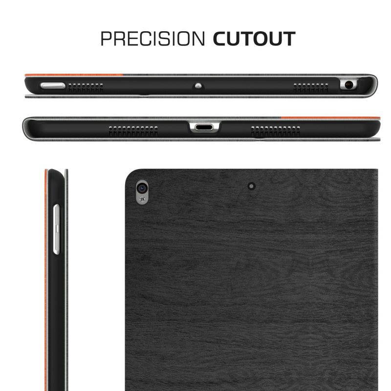 MoKo Case Fit New iPad Air (3rd Generation) 10.5" 2019/iPad Pro 10.5 2017 - Premium Light Weight Stand Folio Shock Proof Cover Protector for iPad Air 2019, Auto Wake/Sleep - Dark Gray & Orange