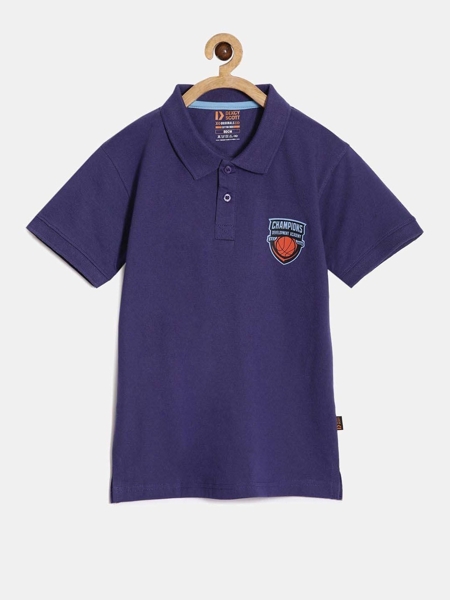 Dixcy Scott Originals Kids Navy Cotton Printed Polo T-Shirt