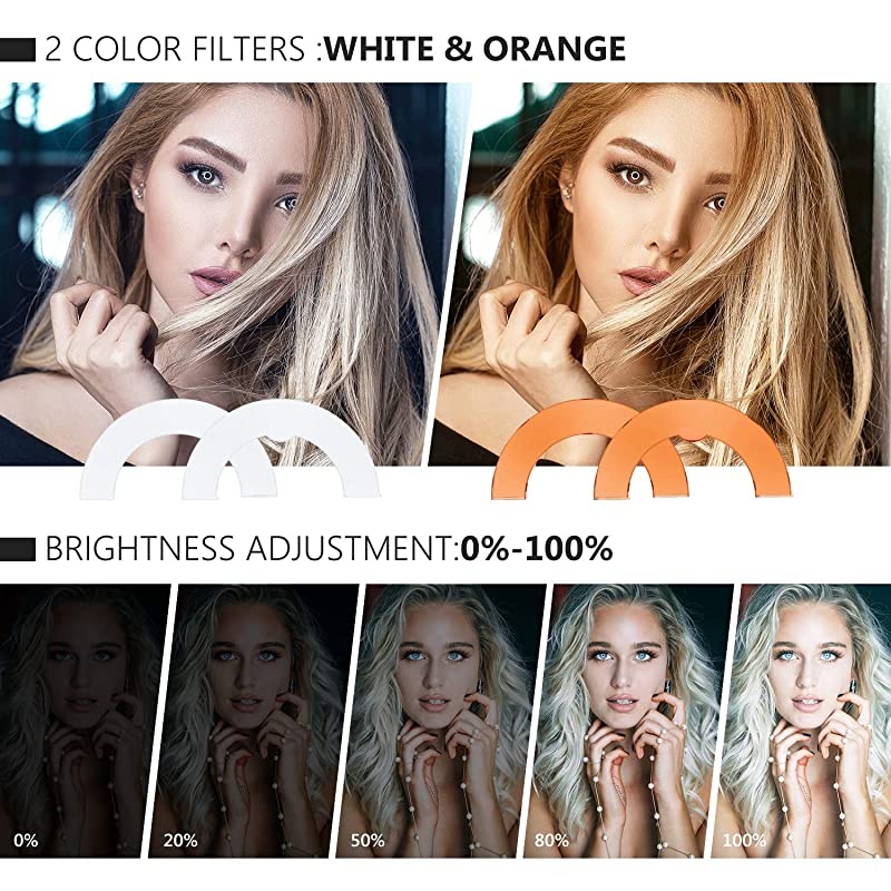 Ring Light Kit:18"/48cm Outer 55W 5500K Dimmable LED Ring Light, Light Stand, Carrying Bag for Camera,Smartphone,YouTube,TikTok,Self-Portrait Shooting, Black, Model:10088612