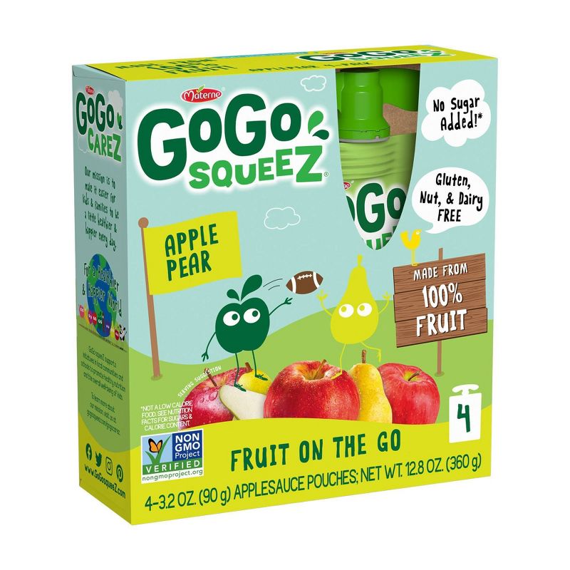 GoGo squeeZ Applesauce, Apple Pear - 3.2oz/4ct