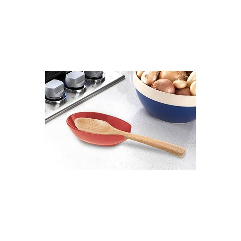 Red Ceramic Spoon Rest, 2.3
