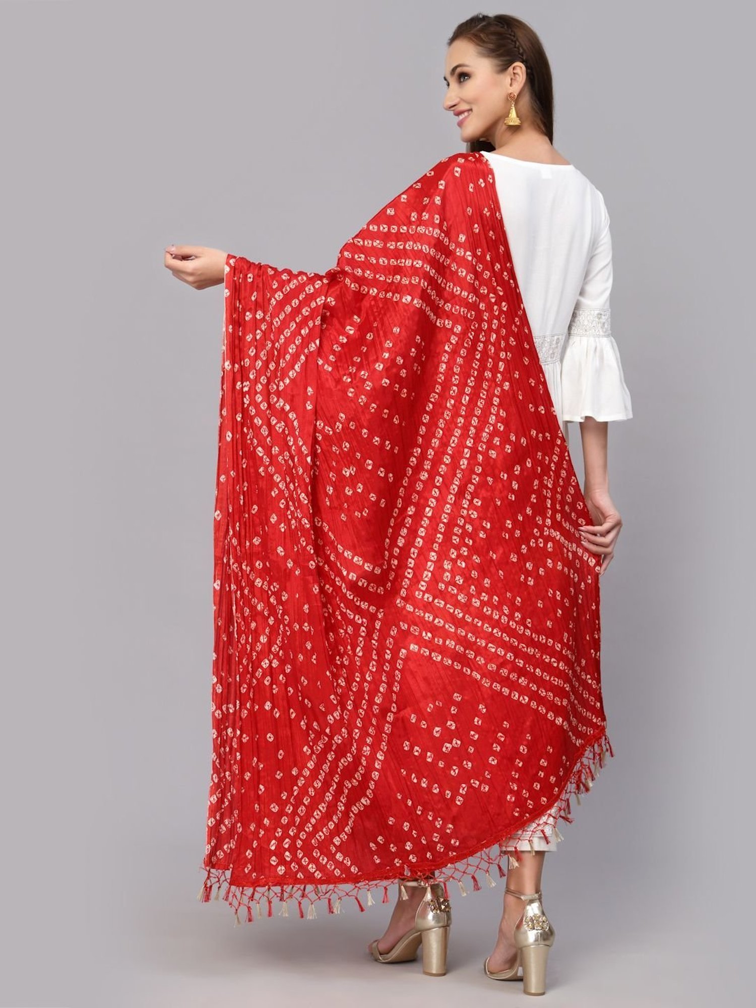 Stylum Red Printed Dupatta