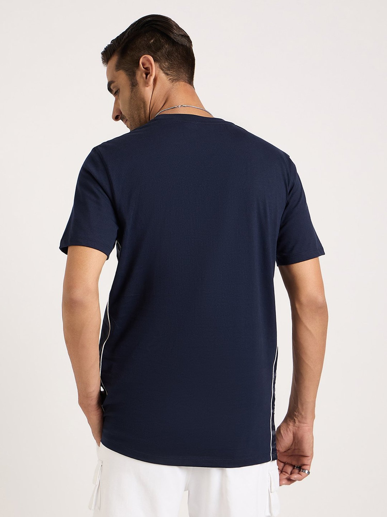 EDRIO Navy Regular Fit Crew T-Shirt
