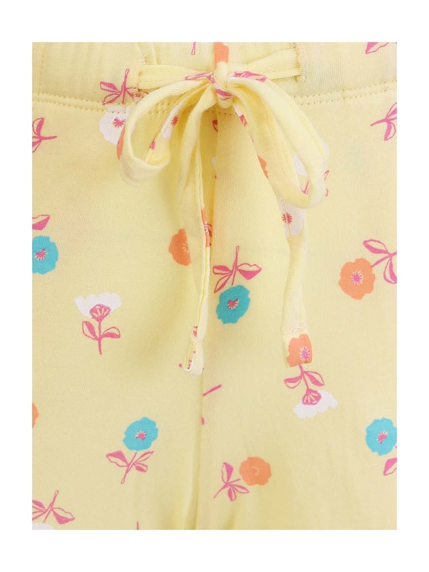 Mothercare Kids White & Yellow Cotton Printed Top Set