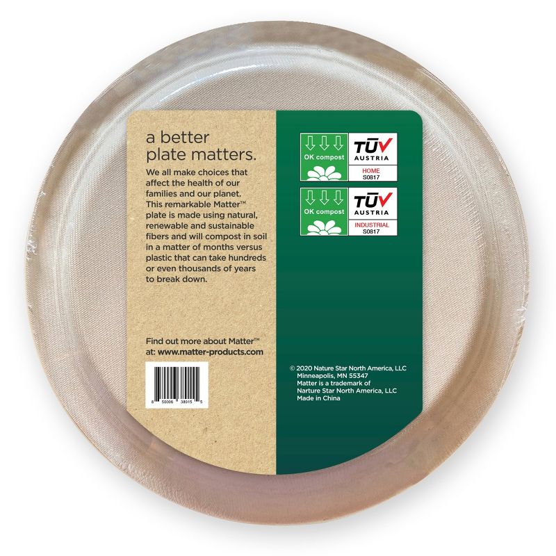 Matter 100% Compostable Fiber Plates 10" - 20ct