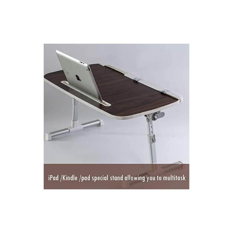 WT01 Lap Desk for Bed Portable Adjustable Wood Laptop DeskTable iPad StandHolder Lap Tray Lap Desk for KidsAdult in Bed Couch Sofa Office