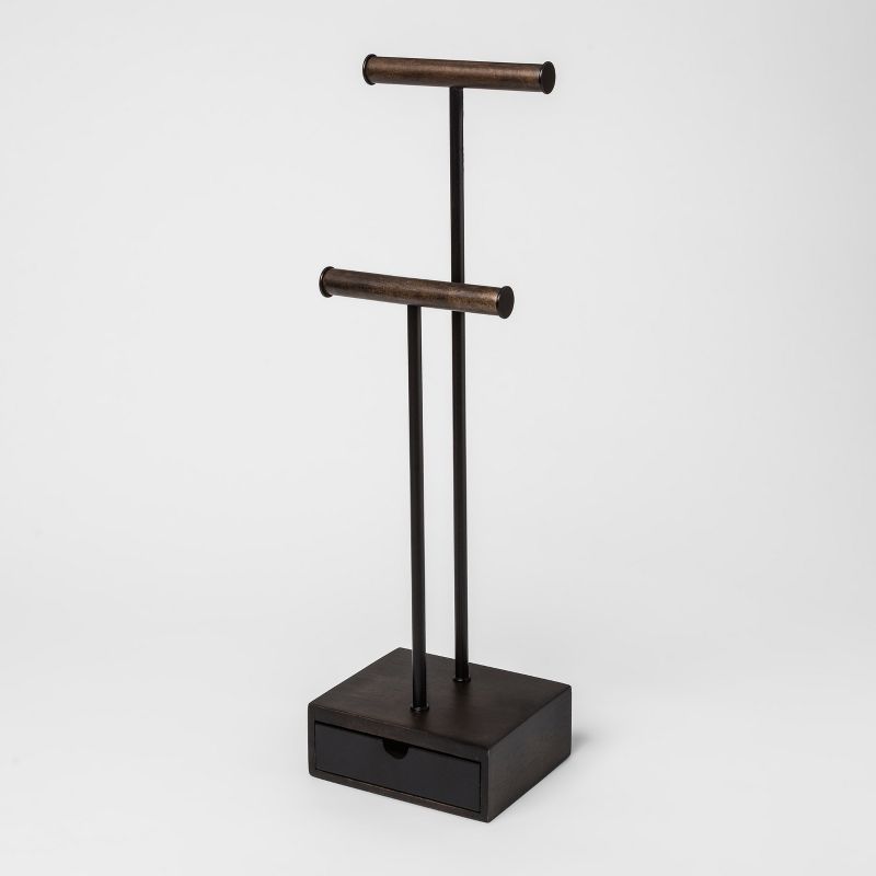 Pillar Jewelry Box Black/Walnut - Umbra