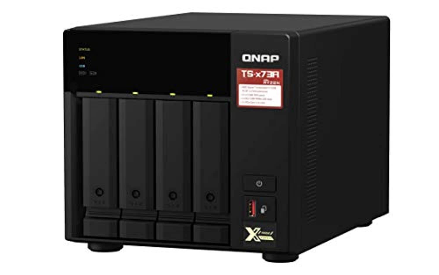 QNAP TS-473A-8G-US 4 Bay High-Speed Desktop NAS with AMD Ryzen 4-core CPU, 8GB DDR4 Memory and 2.5GbE (2.5G/1G/100M) Network Connectivity (Diskless) (TS-473A-8G)