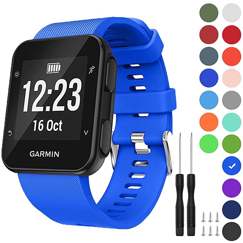 Band Compatible with Garmin Forerunner 35, Soft Silicone Replacement Watch Band Strap for Garmin Forerunner 35 Smart Watch