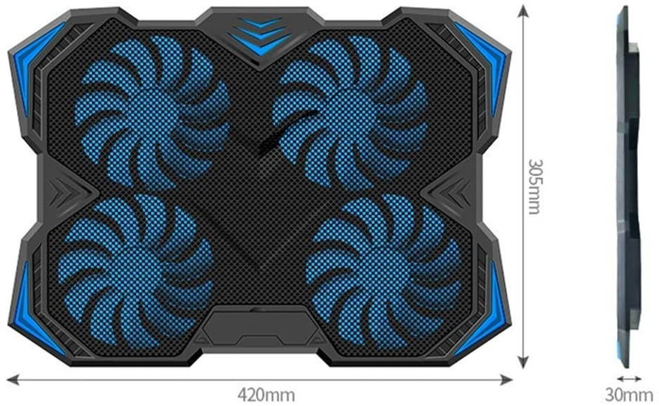 HOG Portable Ultra-Thin Laptop Cooling Pad Coole, Multifunctional, Super Quiet Fans, Game Style Design, Adjustable Speed