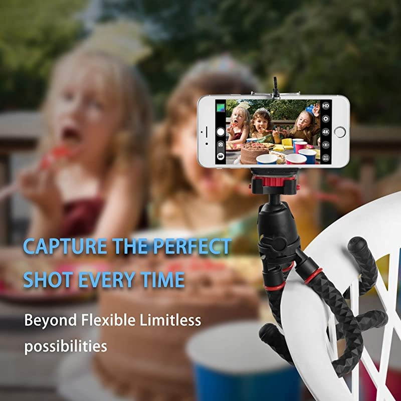 Phone Tripod with Wireless Remote  360 Degree Rotation Flexible Portable Octopus Travel Small Tripod for iPhone Android Phone Camera Samsung Smartphone Sports Action Camera