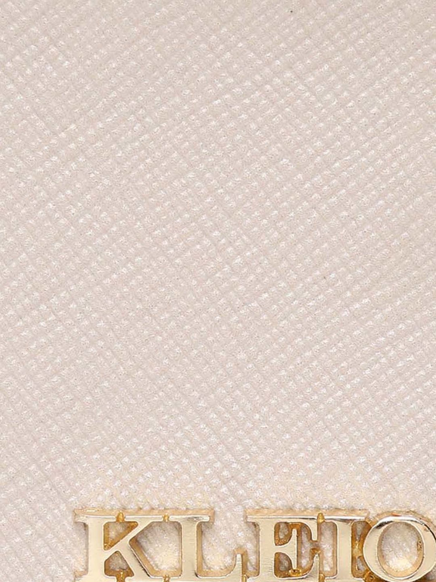 KLEIO Cream Solid Bi-Fold Wallet for Women