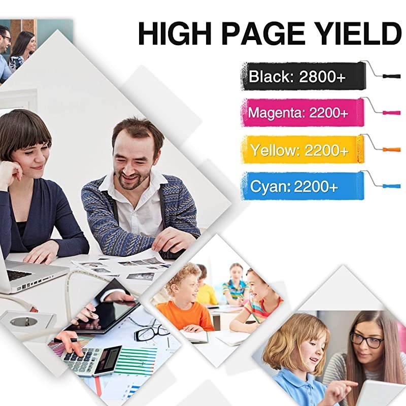 Compatible Toner Cartridge Replacement for Canon 045H 045 High Yield, for ImageCLASS MF634Cdw LBP612Cdw MF632Cdw MF634 MF633Cdw LBP611Cn Printer 4 Pack (Black, Cyan, Magenta, Yellow)