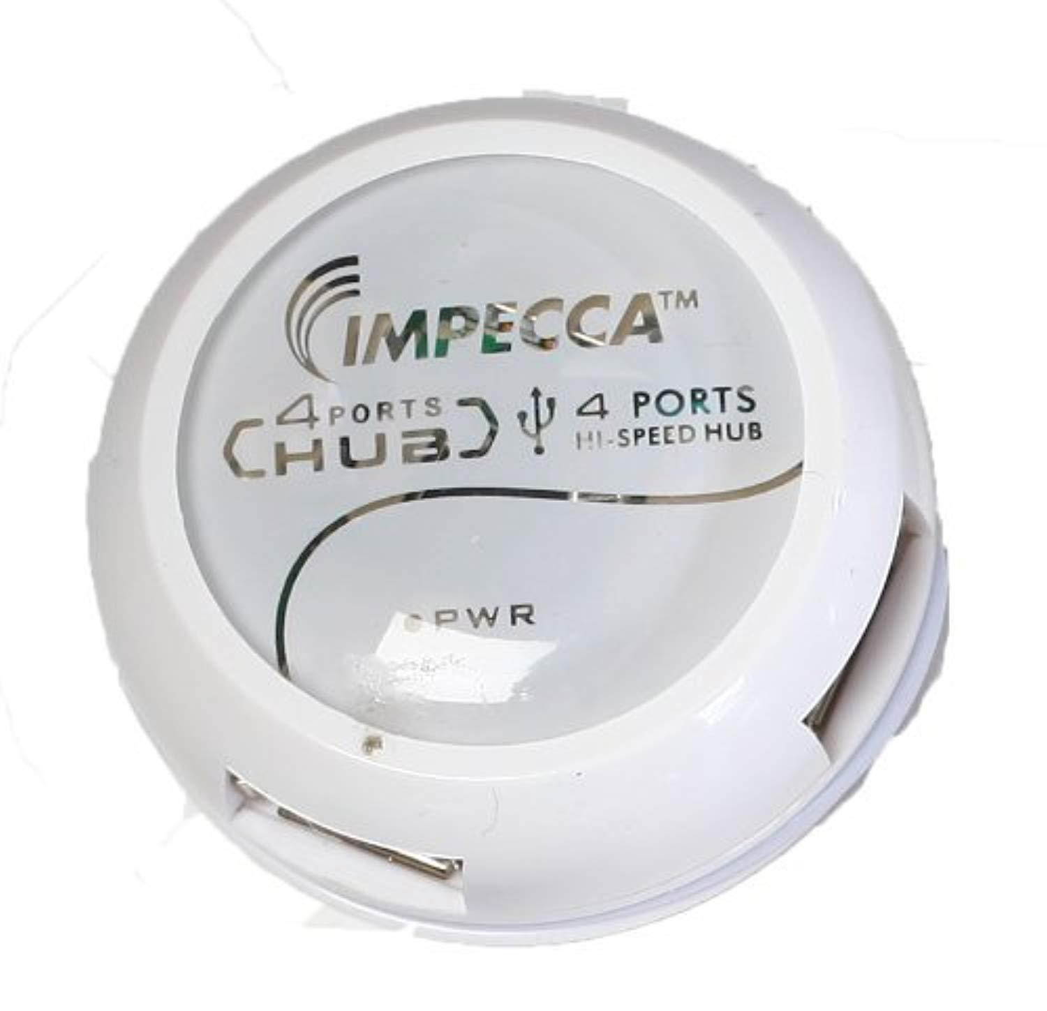 impecca hb400w hb400 4-port high speed usb2.0 hub - white