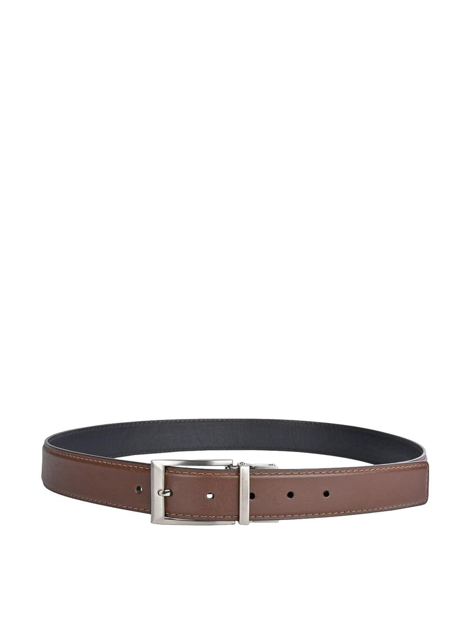 BELWABA Black Textured Formal Leather Belt for Men