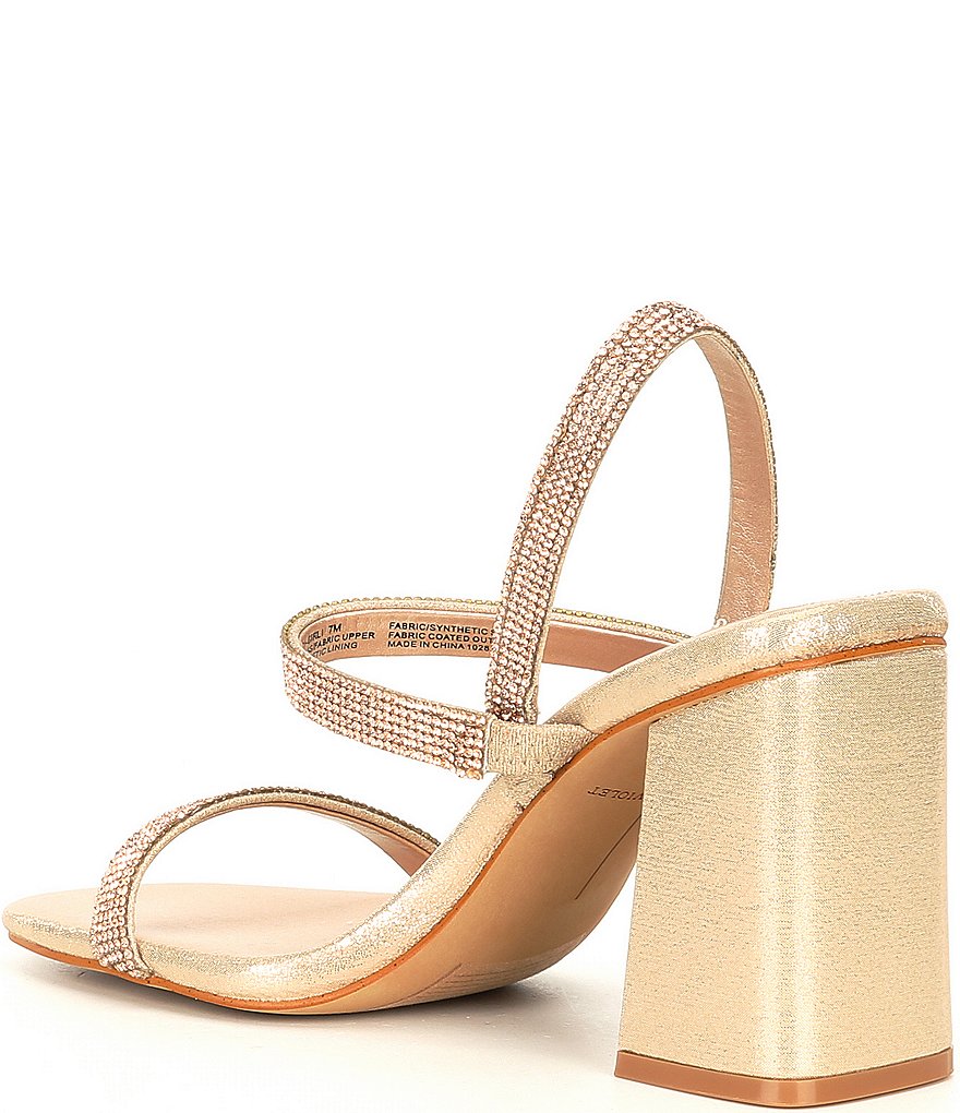 Chelsea & Violet Girli Rhinestone Embellished Block Heel Dress Sandals