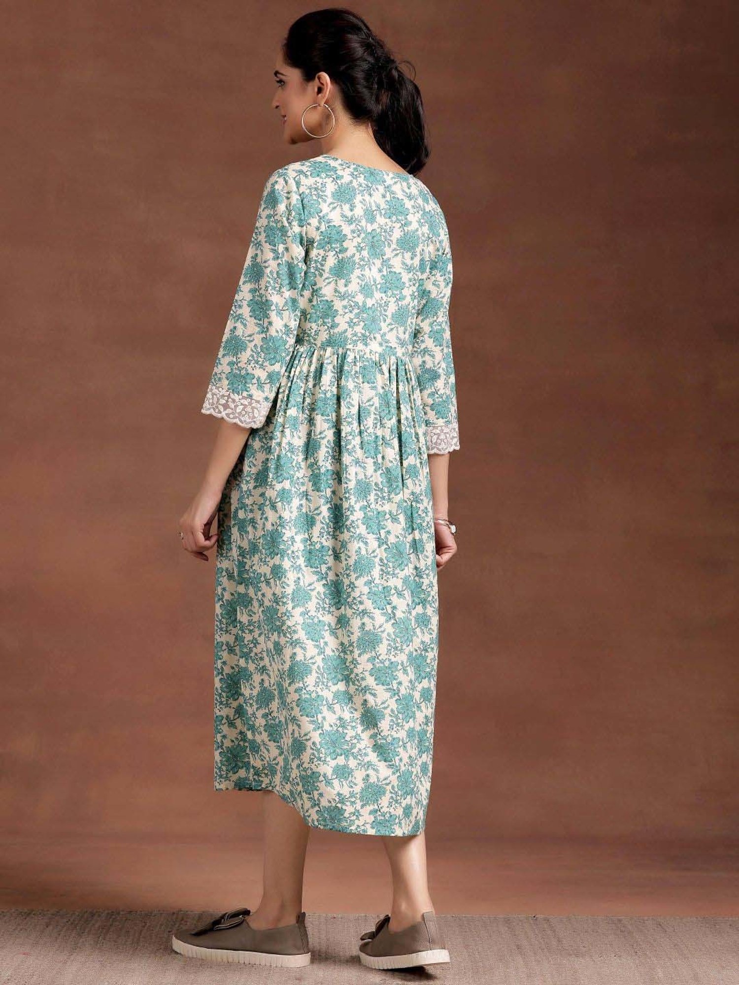 Saffron Threads Red Ethnic Dresses