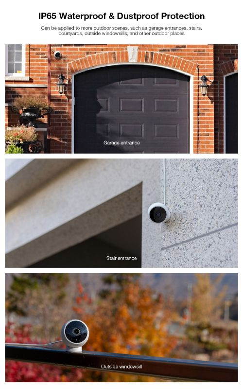 Xiaomi Outdoor AI Smart IP Camera 1080P FHD 170&deg; Vision IR Night Vision IP65 Protection 2-way Audio WHITE US Plug