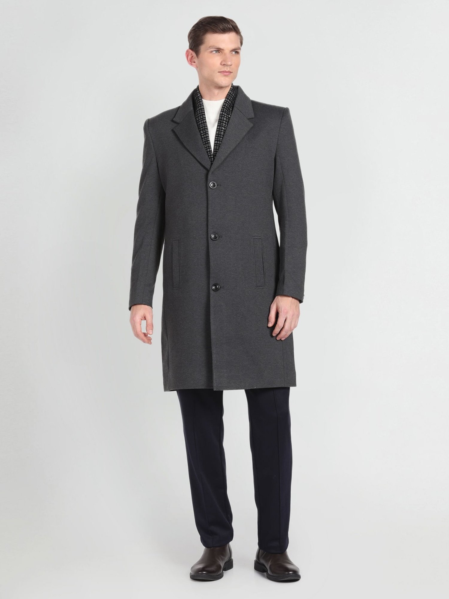 Arrow Sport Charcoal Regular Fit Overcoat