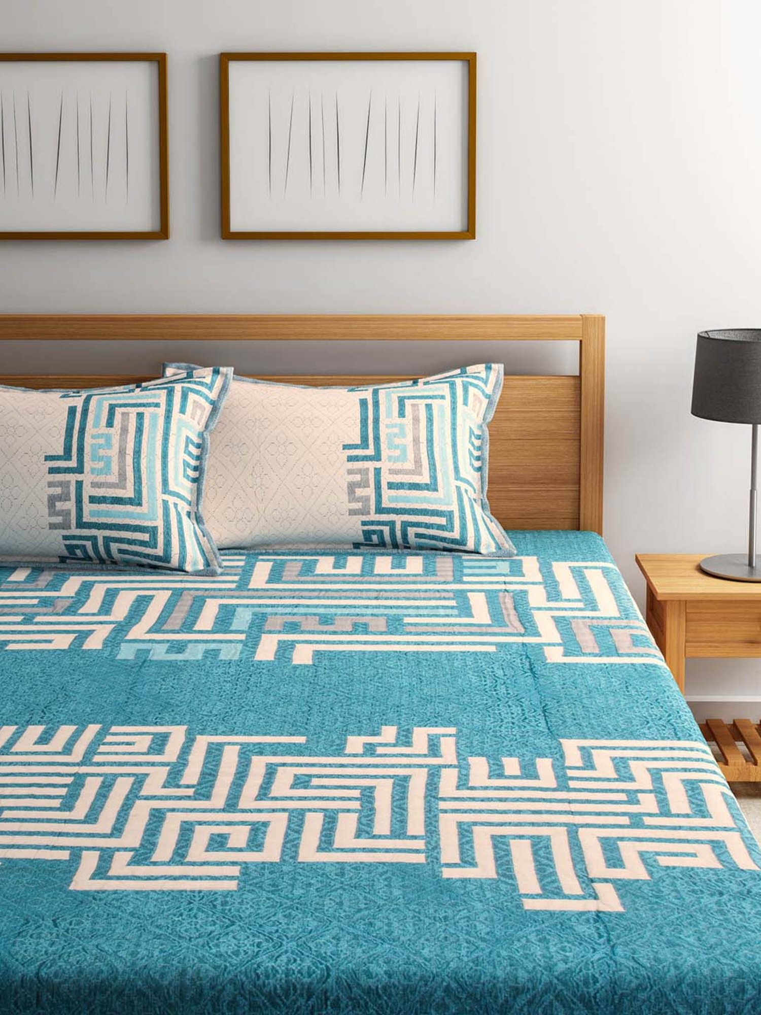 Romee Turquoise 180 TC Bed Sheet Set