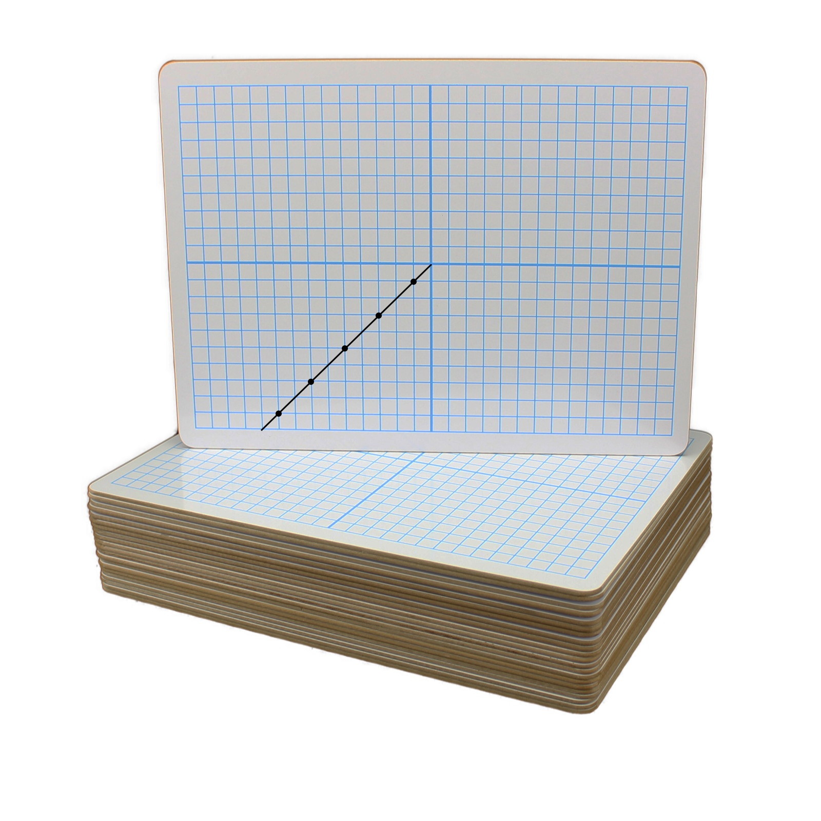 Flipside Products Dry-Erase Board Dual-Sided 9"x12" 12/PK XY Axis/Plain 12000