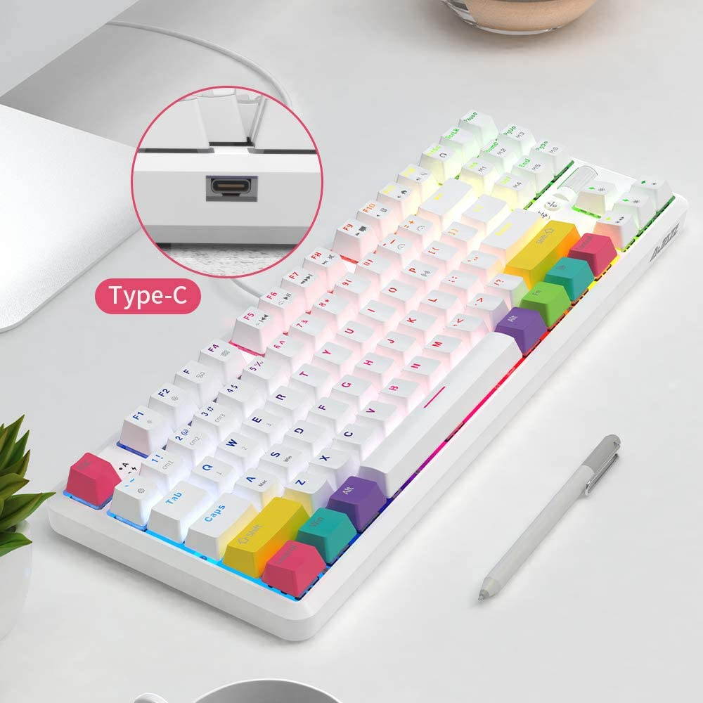 Glorious Modular Mechanical Gaming Keyboard (GMMK)- Barebone Edition (DIY Assembly Required) (Full Size, Black) + Glorious Black Aura Keycaps (Bundle)