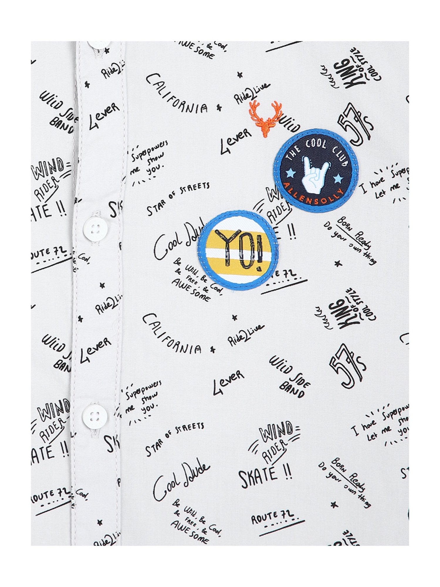 Allen Solly Junior Boys White Printed Shirt