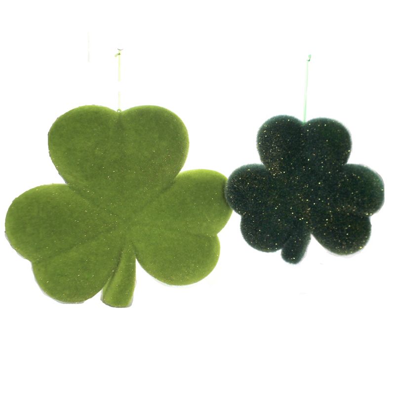 Saint Patricks 14.5" Hanging Shamrocks Set / 2. Decoration Decorate Decor Green  -  Decorative Figurines
