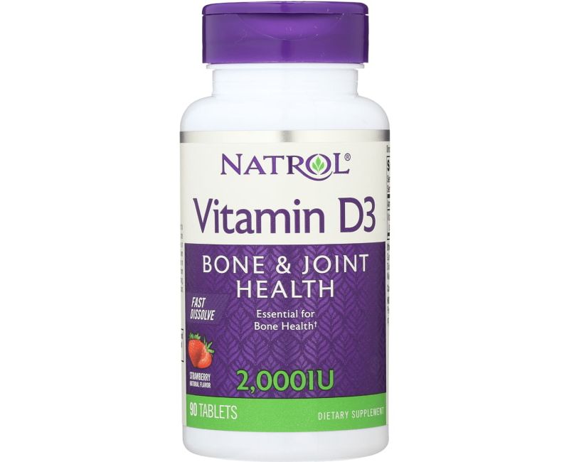 Natrol Vitamin D3 50 mcg (2,000 Iu) Fast Dissolve Tablet - Strawberry 90ct.