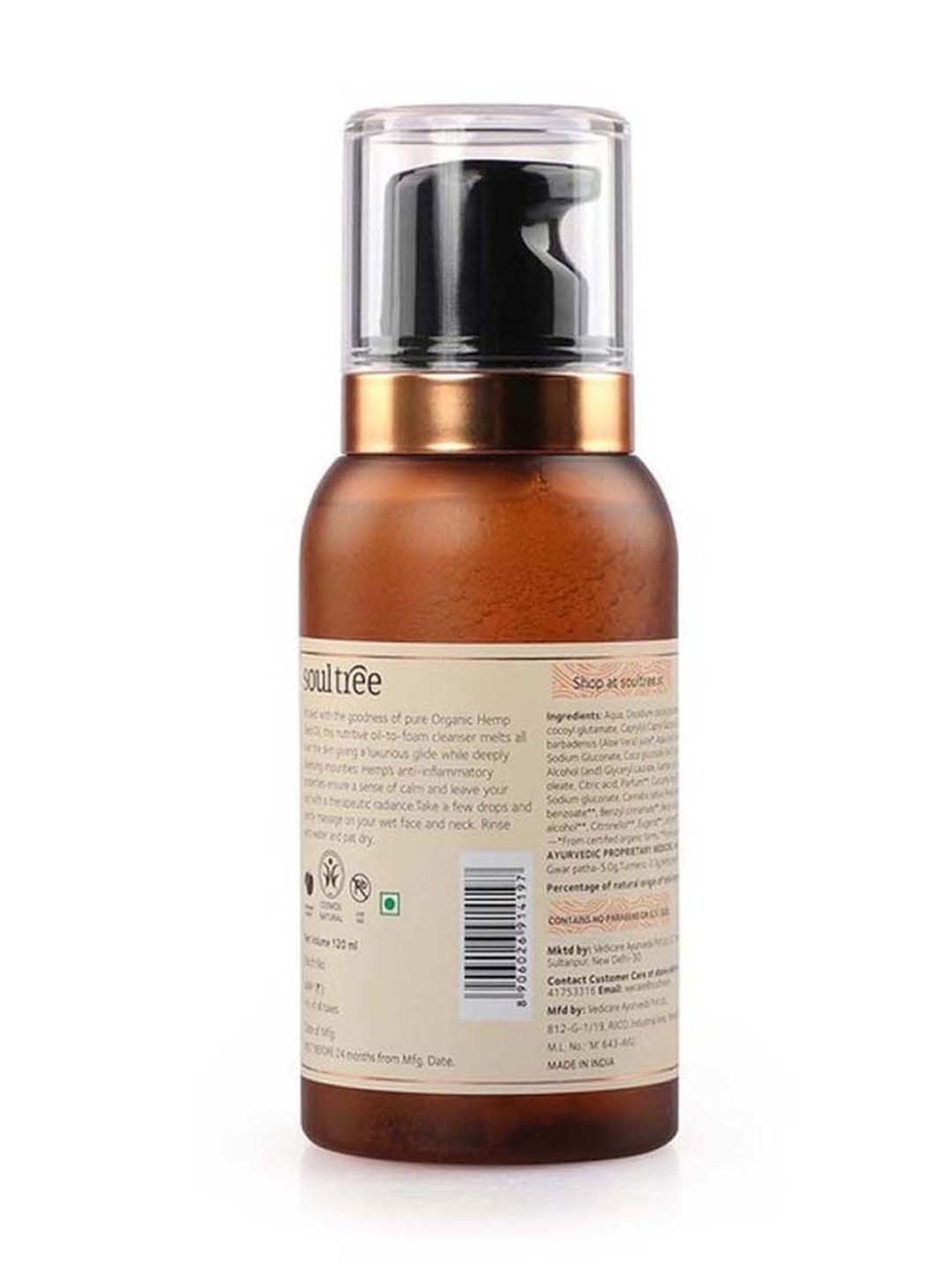 Soultree Hemp Detoxifying Oil To Foam Cleanser - 120 ml