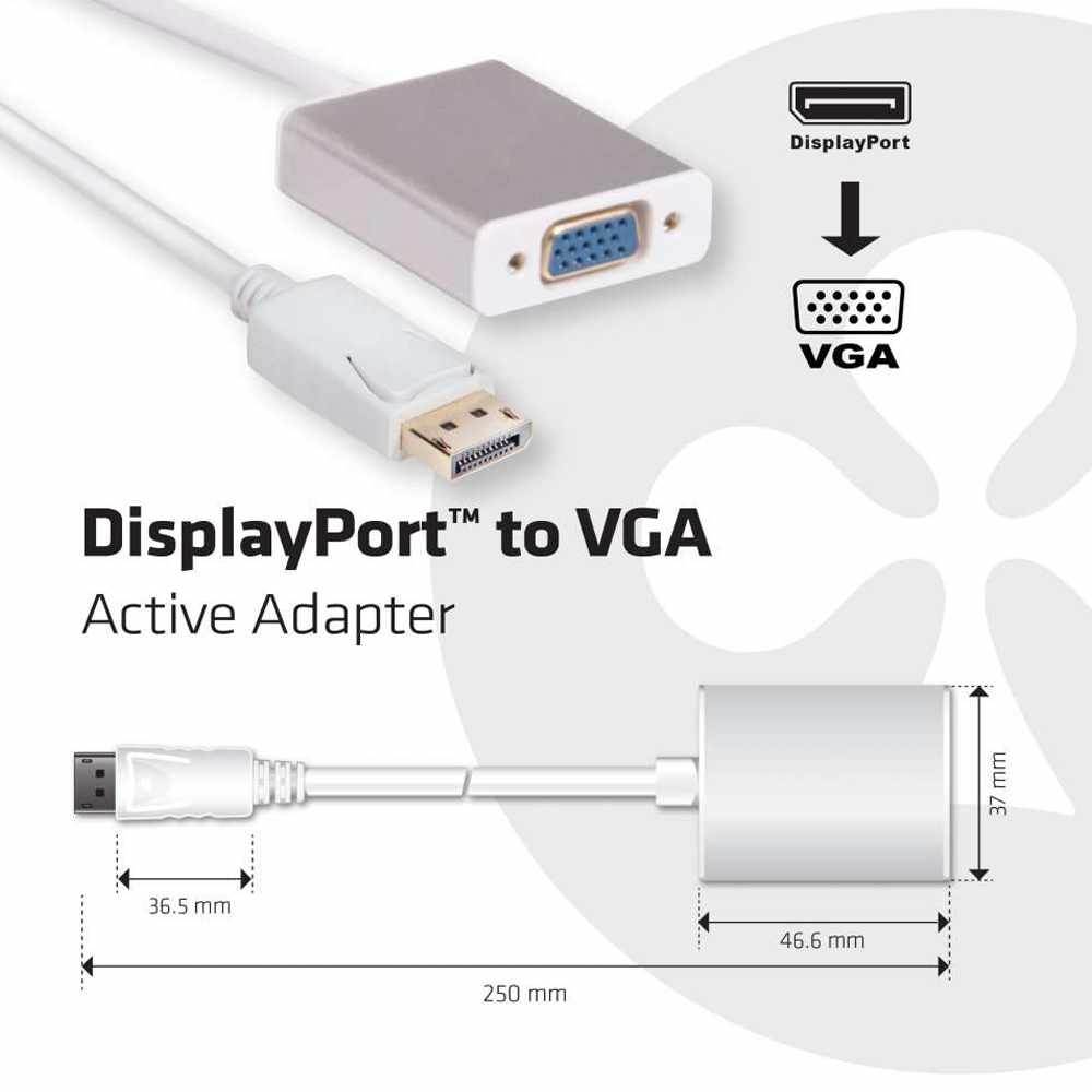 Club3D CAC-2003 DisplayPort to VGA Active Adapter