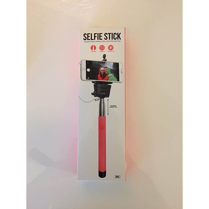 Selfie Stick with SHUTTER BUTTON  Extendable Wired Selfportrait for iPhone 66s Plus Iphone 5s Samsung Galaxy S6 Edge Note5 S5 Coral