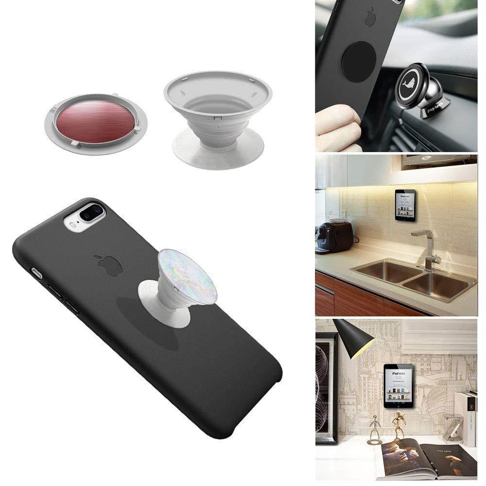 8 Pack Mount Metal Plates for Airbag Collapsible Grip & Stand, Pop-Tech MagicPlate with 3M VHB Strong Sticky Adhesive Metal Disc Replacement Kit for Magnetic Phone Car Mount/Magnet Cradle Holder