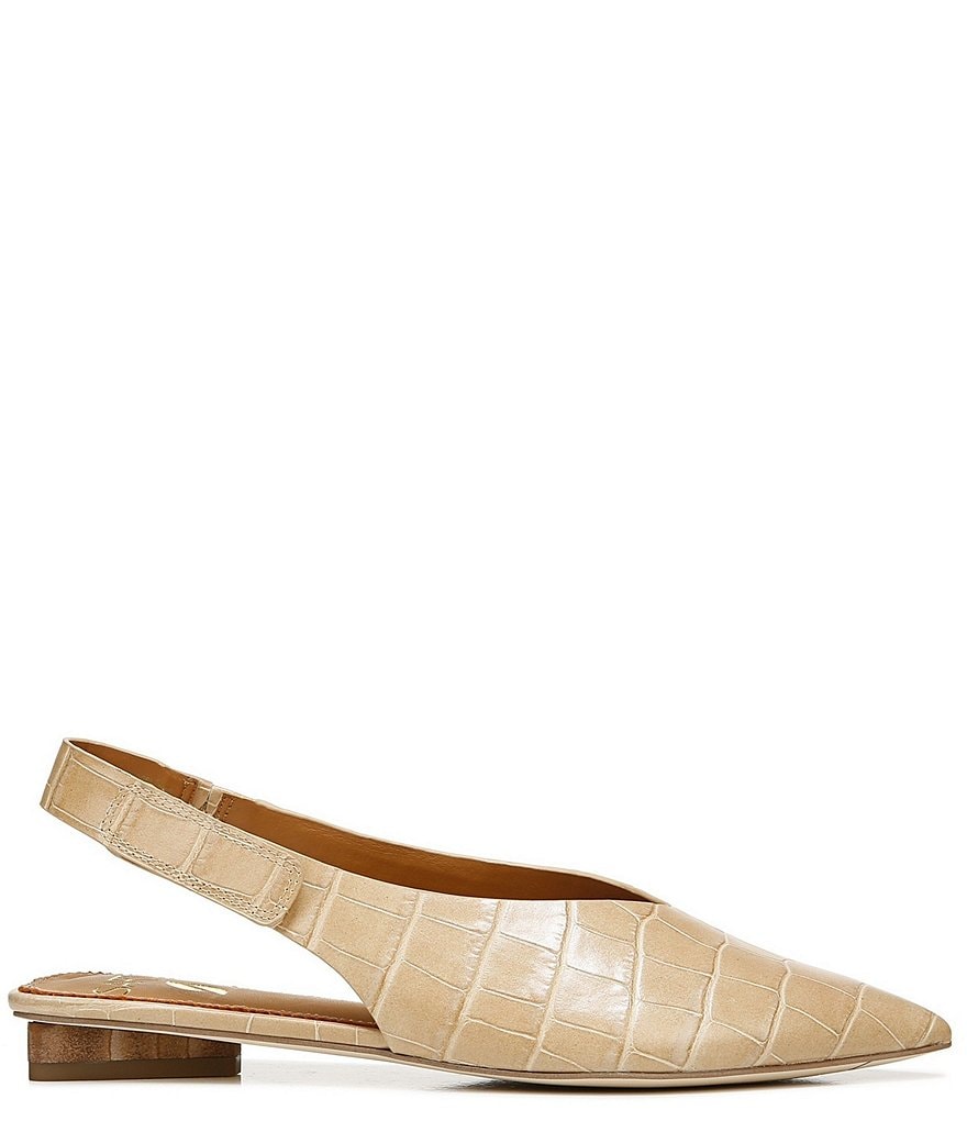 Sarto by Franco Sarto Grayson Croco Print Leather Slingback Flats