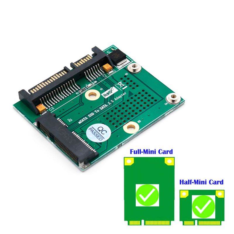 Msata SSD to SATA 2.5''Adapter Card With Metal Extension Bracket